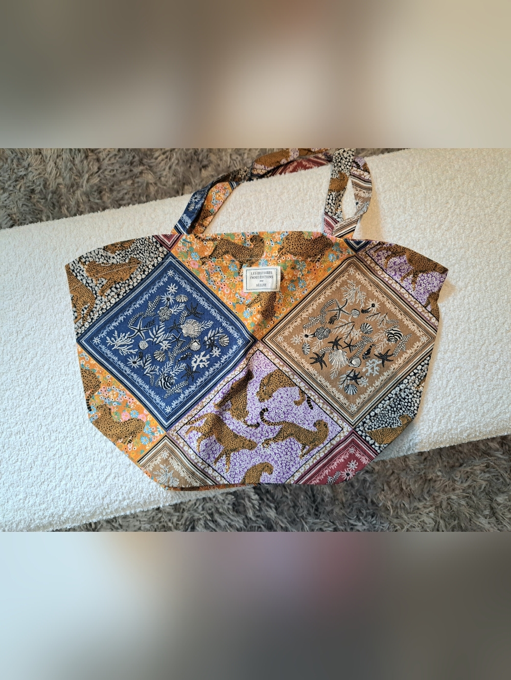 Multicolor Sezane X Inoui Tote Bag